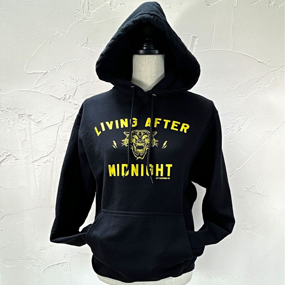LFT Clothing Co Fleece Black Pullover Hoodie Tiger Graphic Size S